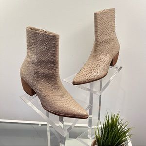 Matisse Caty Tan Snake Embossed Leather Boots